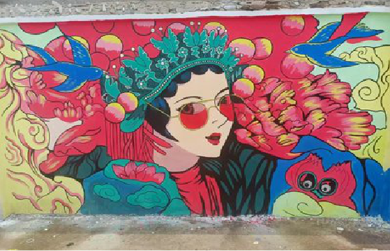  商城墙体彩绘-网红墙