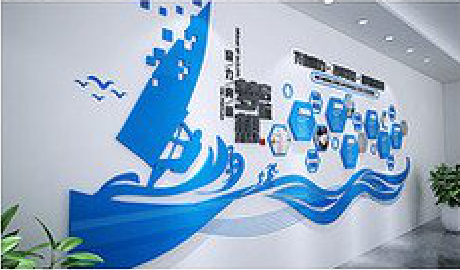  商城海浪主题文化墙如何设计？