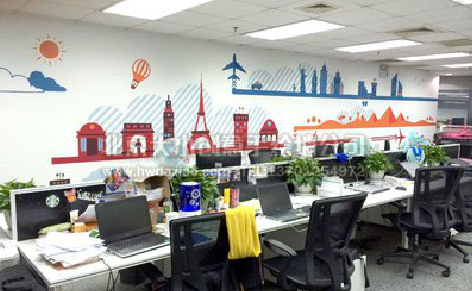  商城教你设计办公室墙绘的方法。